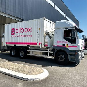 Sortie container abilbox positionné sur camion porteur
