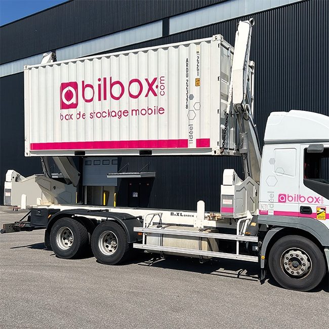 Container mobile abilbox sur véhicule porteur